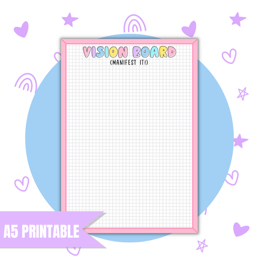 A5 Vision Board | Full Page Digital Sticker |