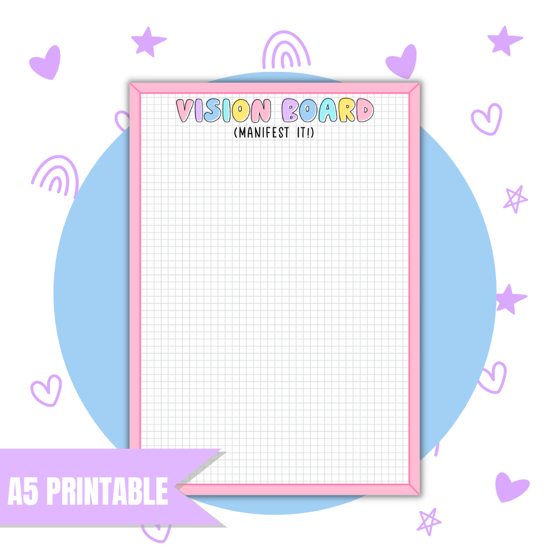 A5 Vision Board | Full Page Digital Sticker |