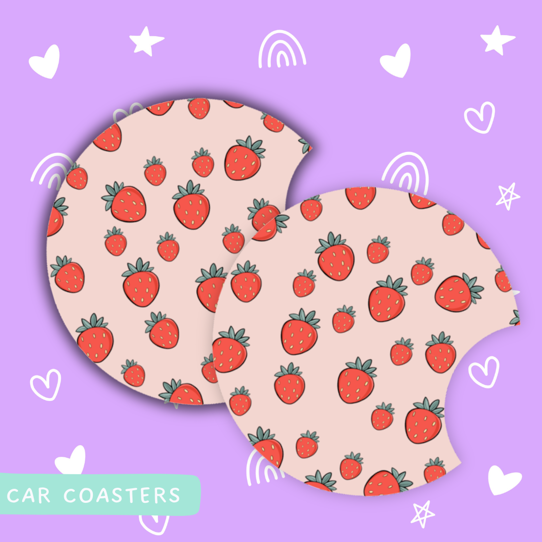 Strawberry | Car Coasters