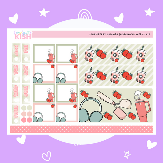 Strawberry Summer | Hobonichi Weeks | Sticker Kit