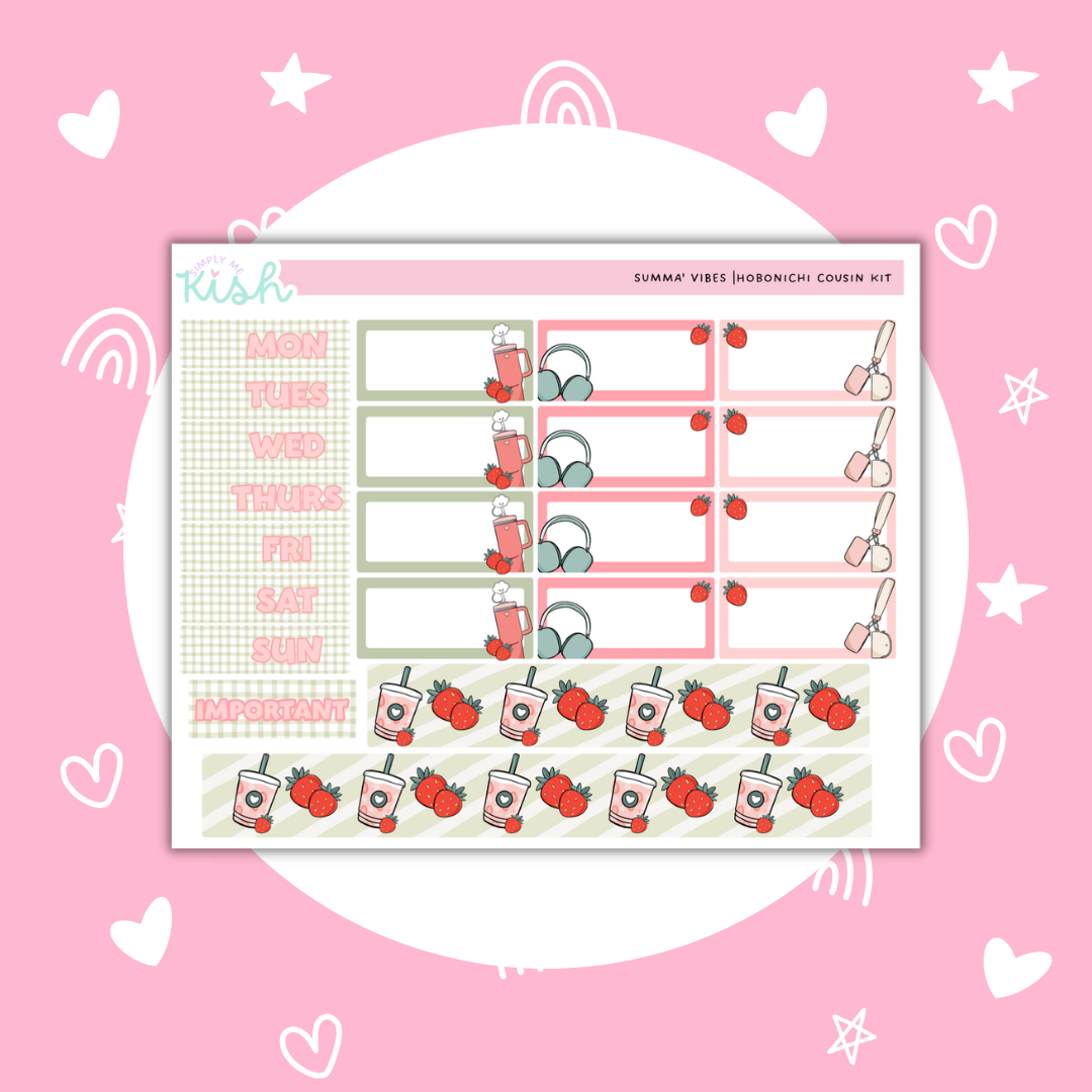 Strawberry Summer |  Cousin| Sticker Kit