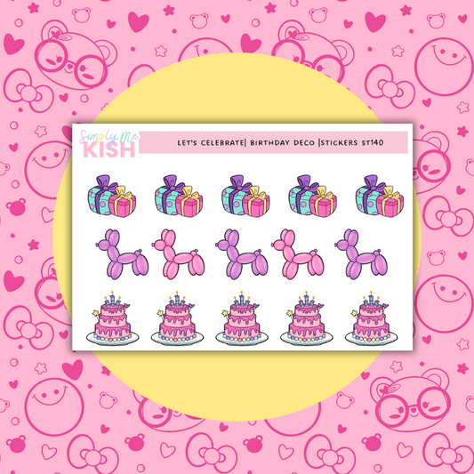 Let's Celebrate| Birthday Icon Stickers (