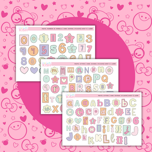 Pastel Letters | Journal Stickers