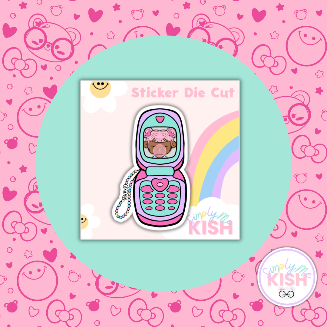 Kenny Flip Phone Decorative | Character Doodles | Sticker Die Cut