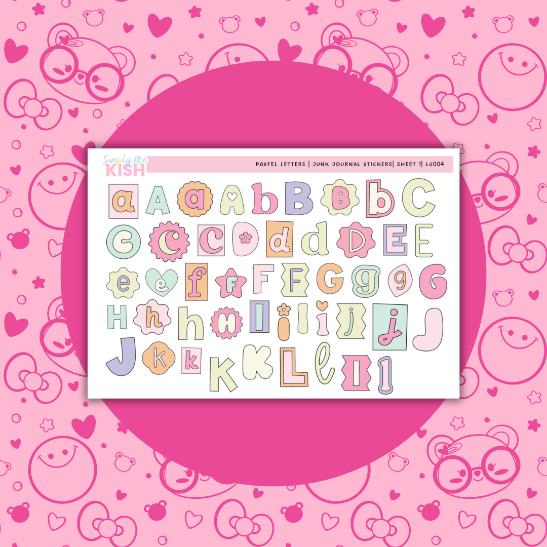 Pastel Letters | Journal Stickers