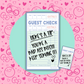 Guest Check: Here's a Tip| Sticker Flake| Matte Vinyl