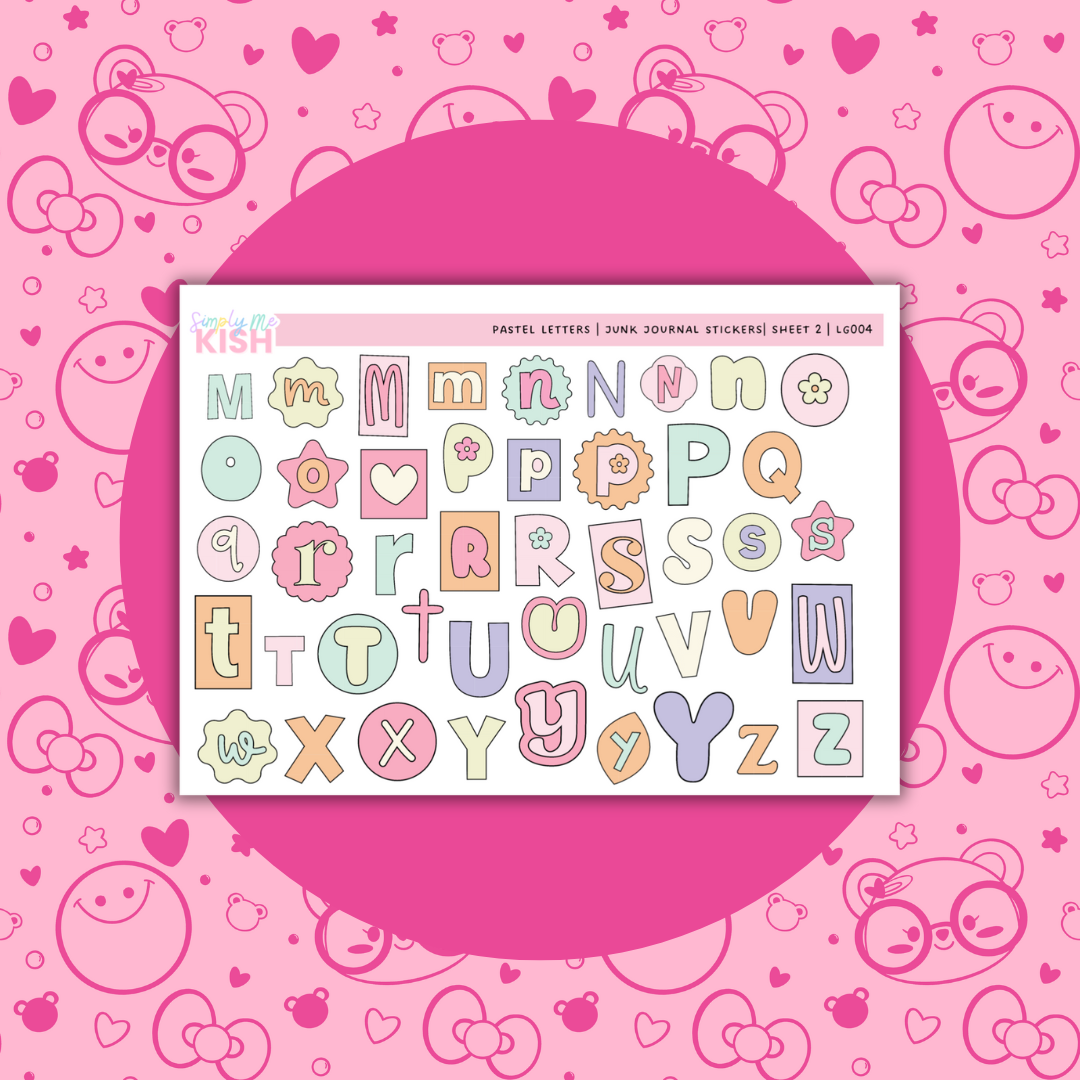 Pastel Letters | Journal Stickers