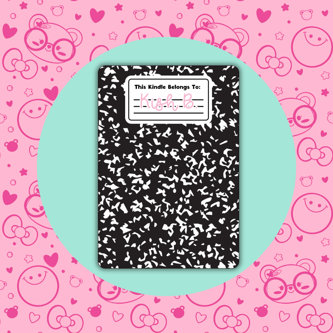 This Kindle Belongs To Composition Book | E-reader Decorative Cover Sheet