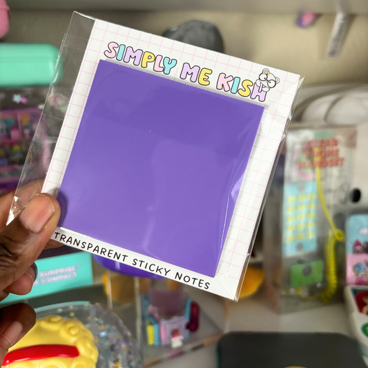 Purple Transparent Sticky Notes | Size 3x3