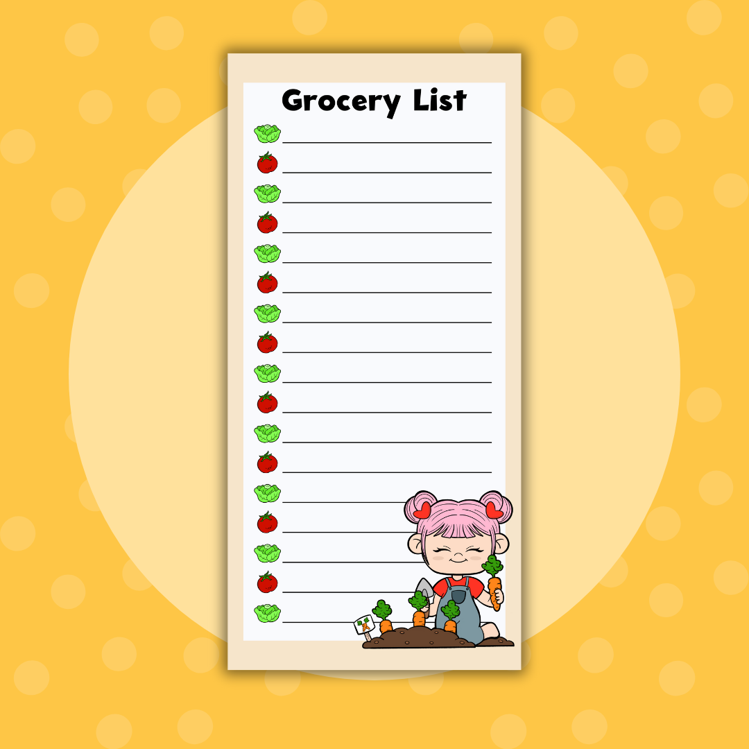 Farmville Grocery List | Weeks| Full Page Sticker