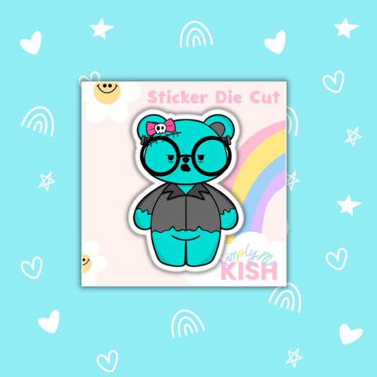 Franken Scare Bear| Sticker Die Cut