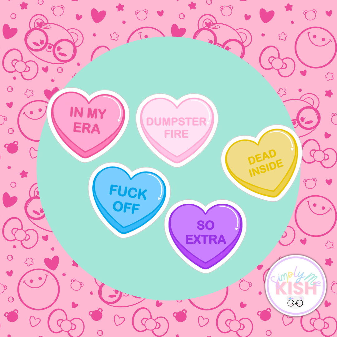 Sweet Tarts Convo Hearts | Sticker Die Cut Bundle