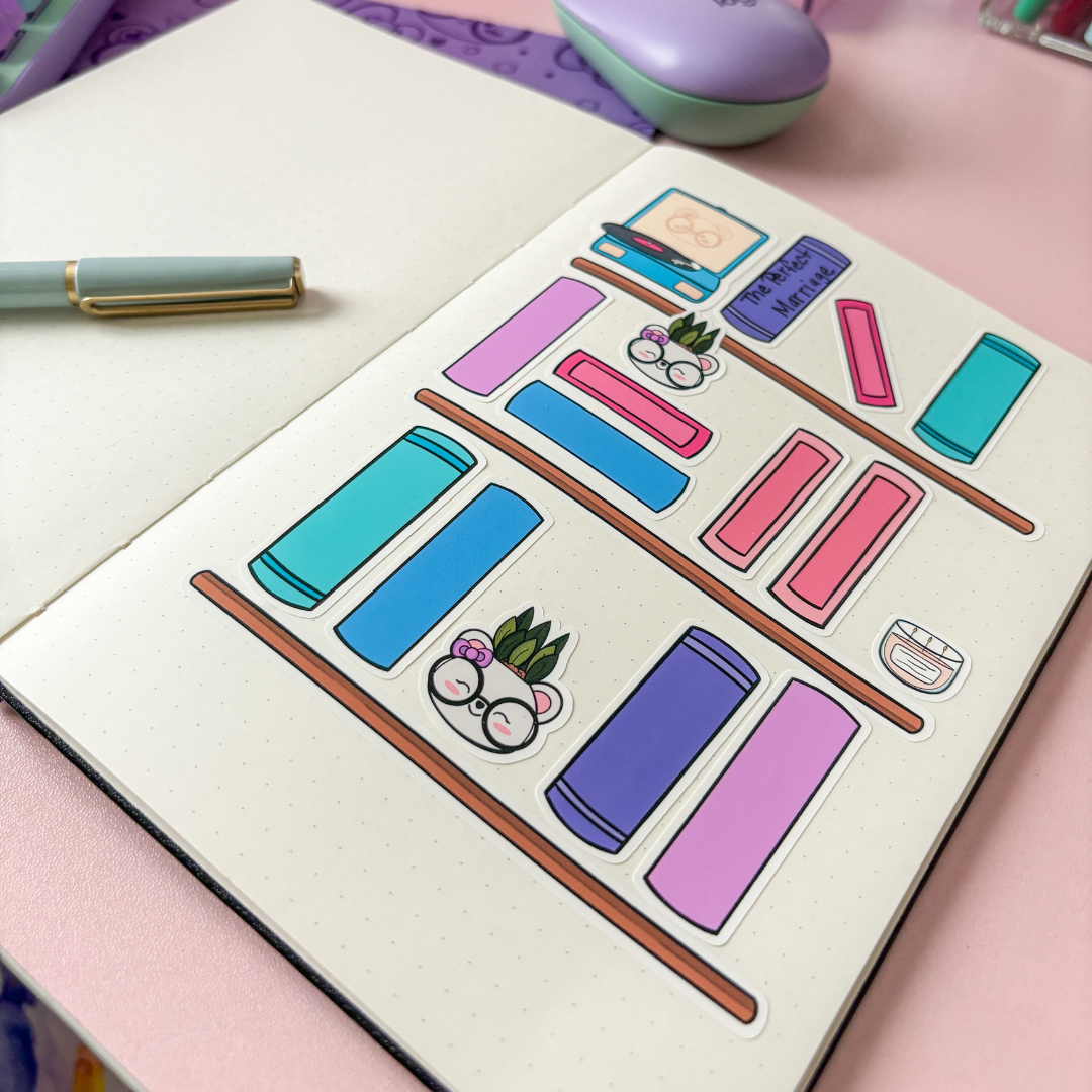 Build Your Own Bookshelf | DIY Sticker Kit |Journal Stickers