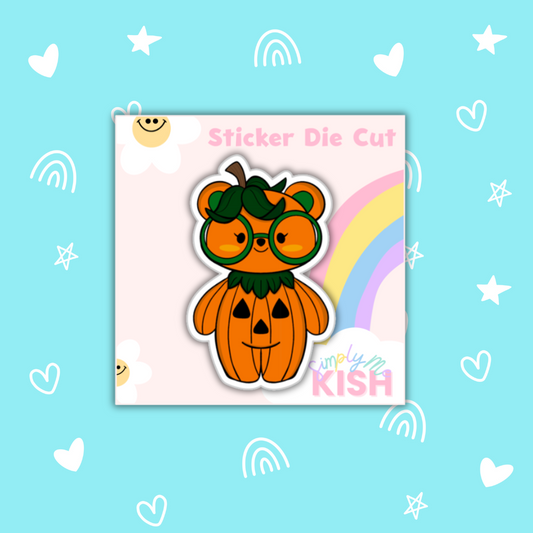 Pumpkin Spice Scare Bear| Sticker Die Cut