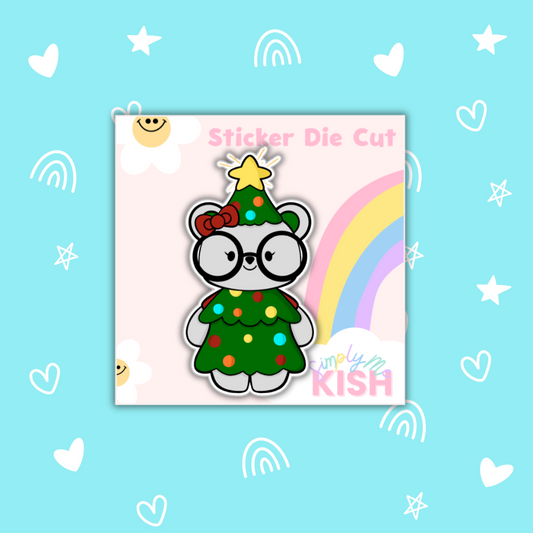 Holiday Tree Emma Bear | Sticker Die Cut