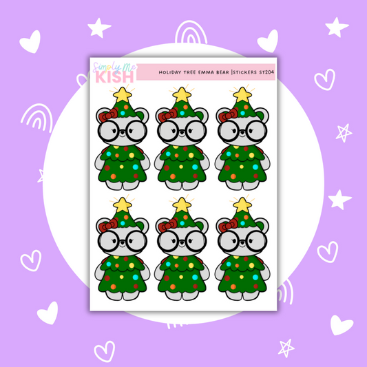 Holiday Tree  Emma Bear | Sticker Sheet