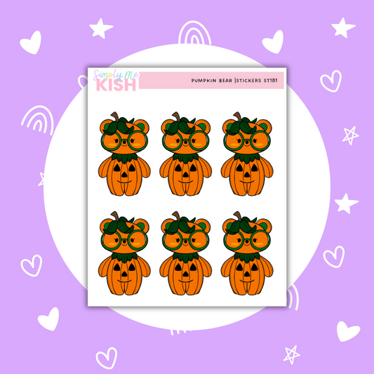 Pumpkin Spice Scare Bear | Decorative | Stickers