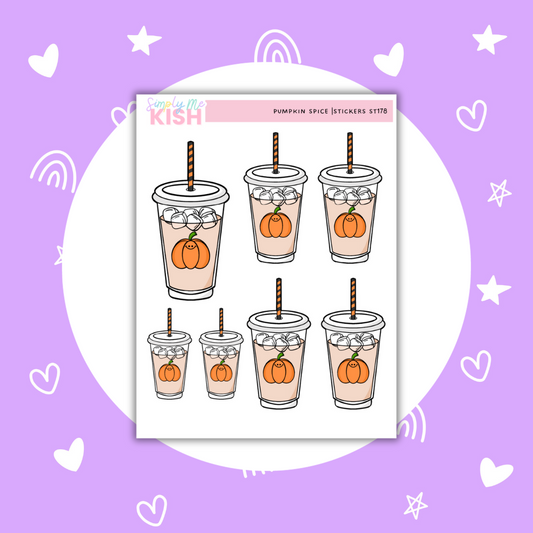 Pumpkin Spice Iced Coffee | Decorative | Stickers