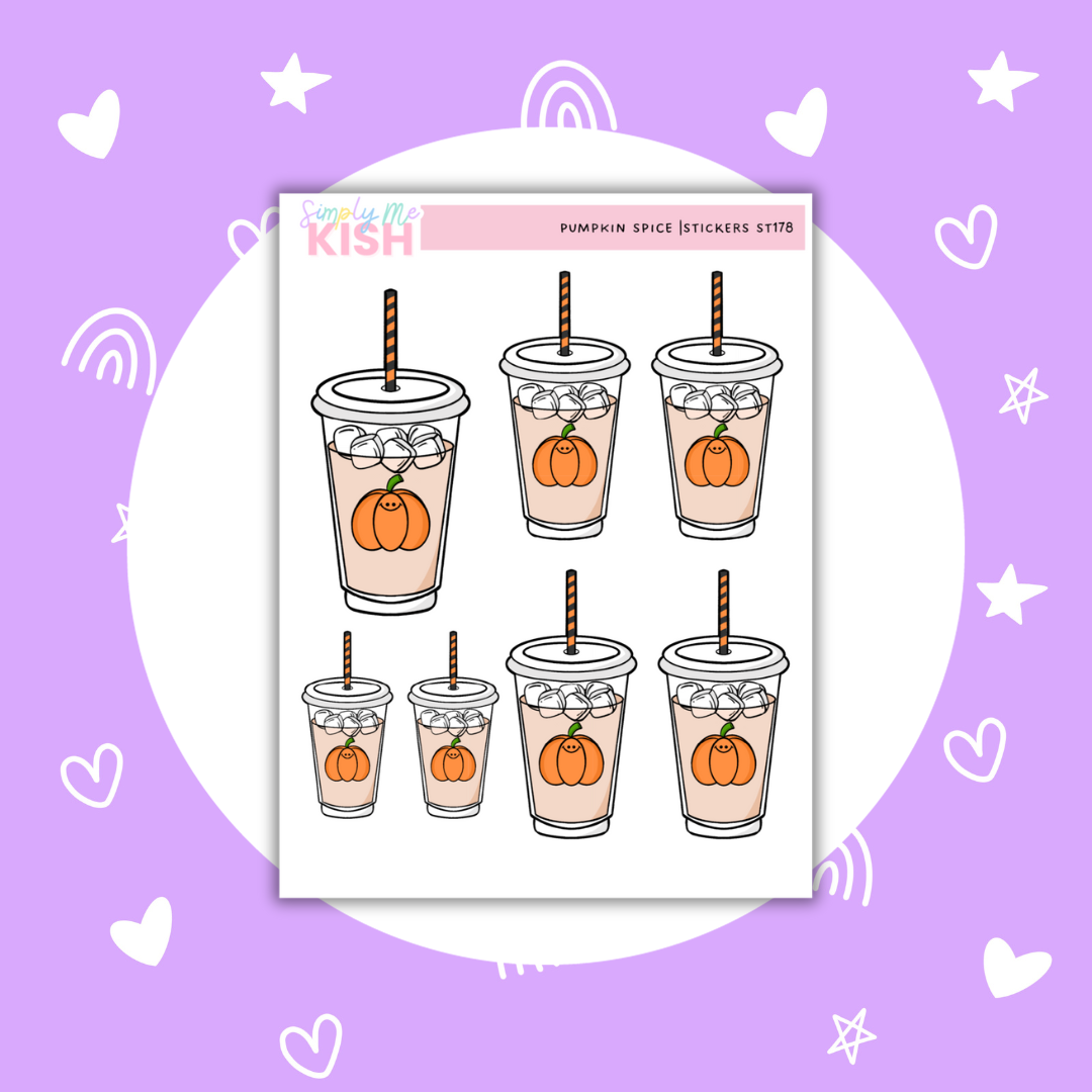 Pumpkin Spice Iced Coffee | Decorative | Stickers