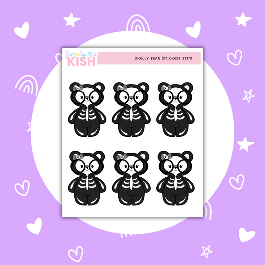 Skelly Scare Bear | Decorative | Stickers