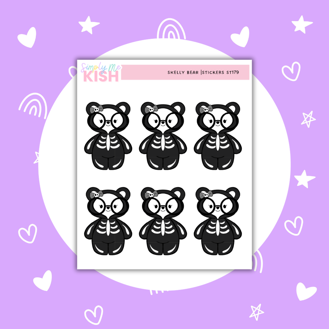 Skully Scare Bear | Decorative | Stickers