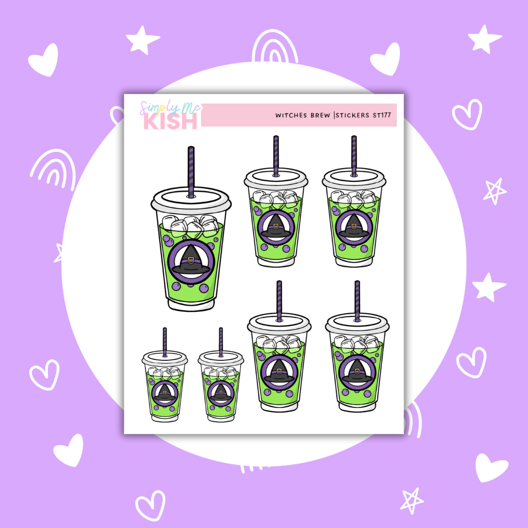 Witches Brew Iced Coffee | Decorative | Stickers