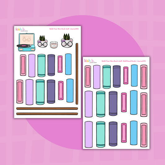 Build Your Own Bookshelf | DIY Sticker Kit |Journal Stickers