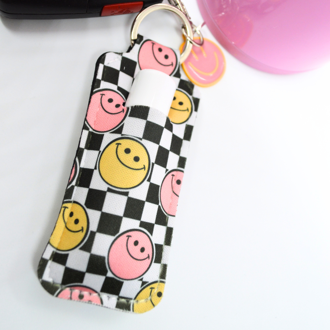 Fueled By Iced Coffee and Anxiety| Lip Balm Holder Keychain