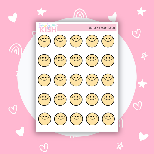 Fueled by Iced Coffee & Anxiety | Happy Faces| Icon | Stickers