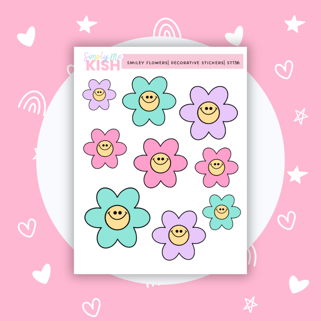 Happy Flowers  Decorative Stickers – Simply Me, Kish