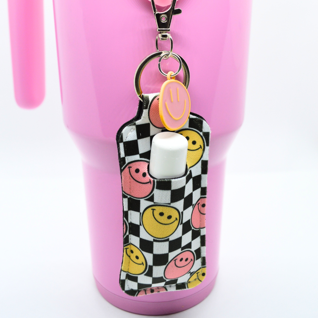 Fueled By Iced Coffee and Anxiety| Lip Balm Holder Keychain