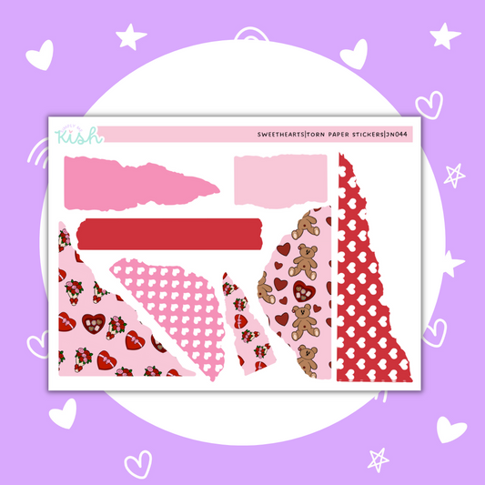 Sweet Hearts Valentine | Torn Paper Stickers