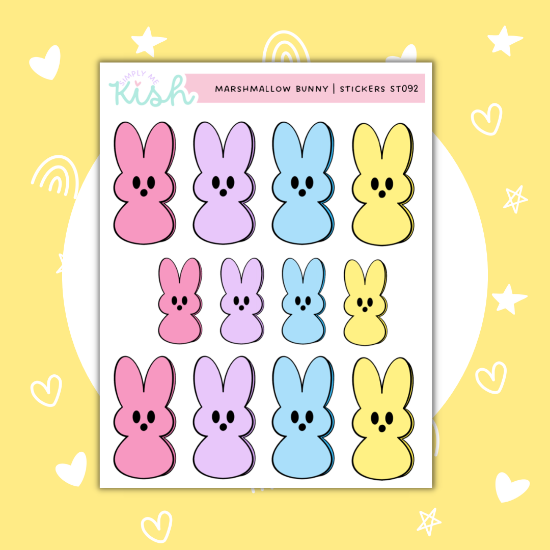 Marshmallow Bunnies |  Decorative | Stickers