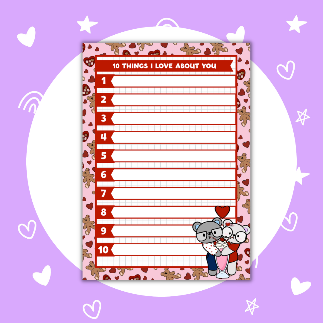 Sweet Hearts Valentine| Full Page| A6 Hobonichi Sticker