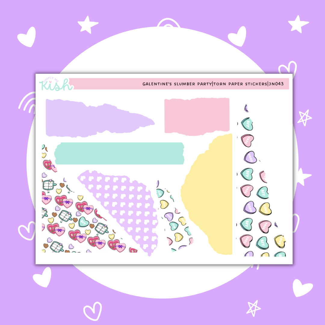 Galentine's Slumber Party | Torn Paper Stickers