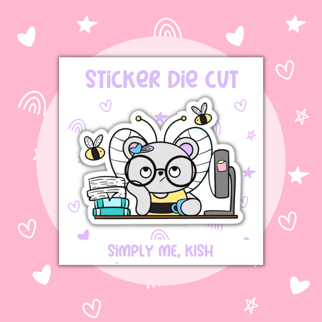 Busy Bee| Emma Bear | Sticker Die Cut
