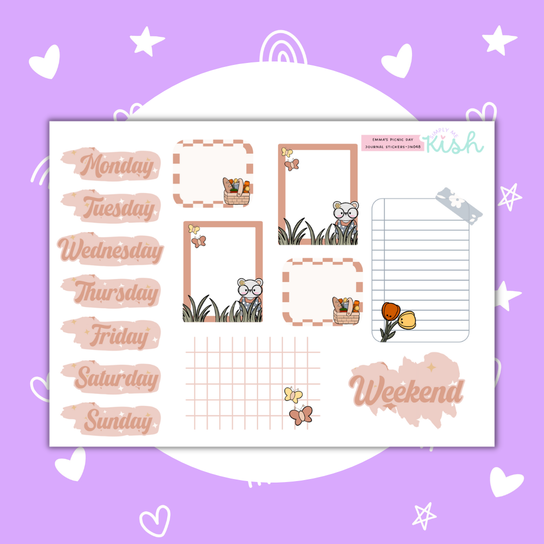 Emma's Picnic Day | Journal Stickers