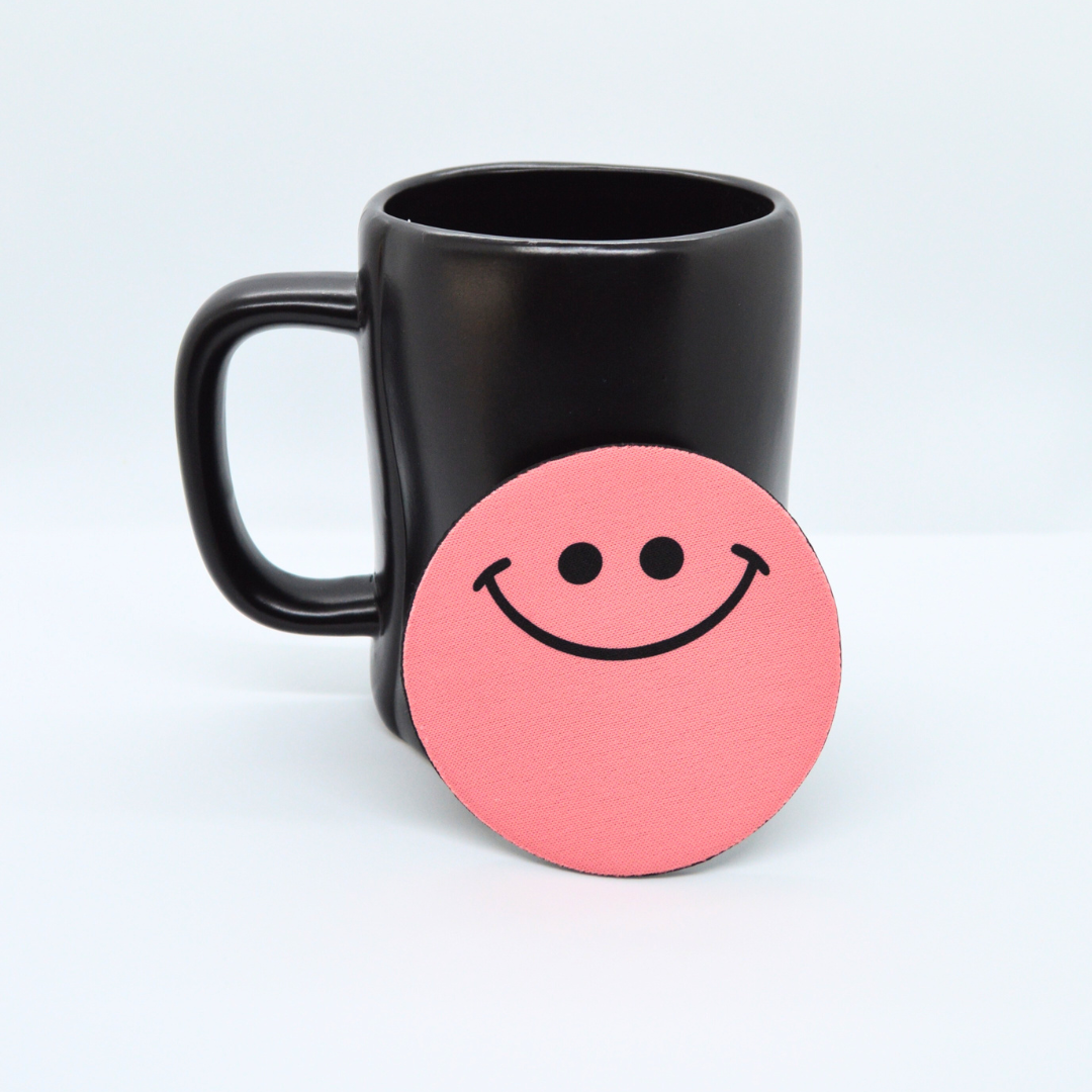Pink Happy Face | Cup Coaster
