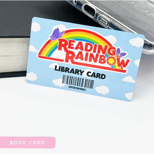 Reading Rainbow Library Card | Metal Book Card | Washi Card