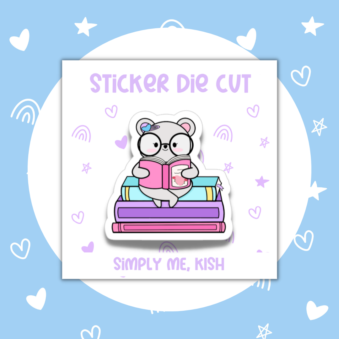 Book Stack| Emma Bear Character| Sticker Die Cut
