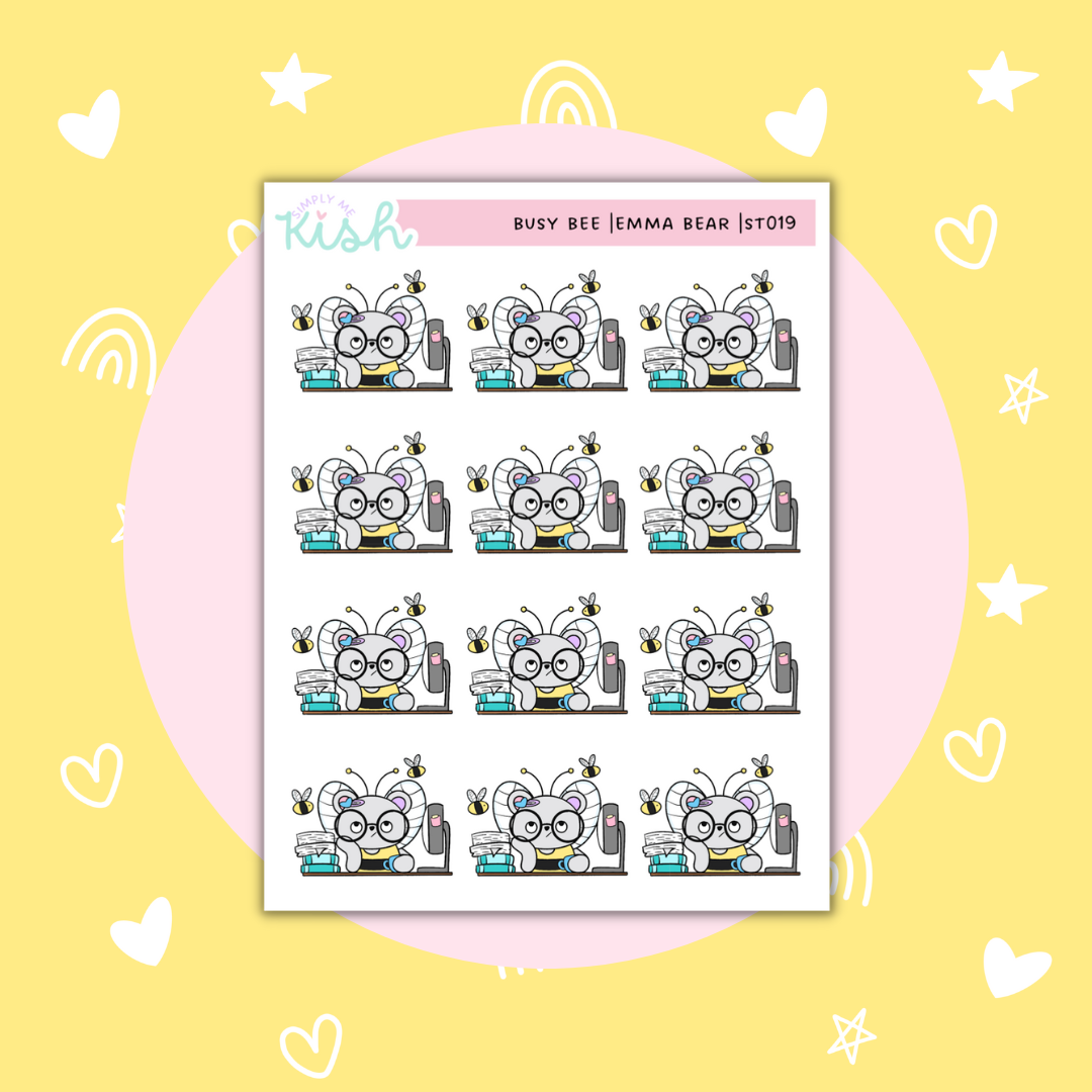 Busy Bee | Emma Bear| Doodle| Stickers