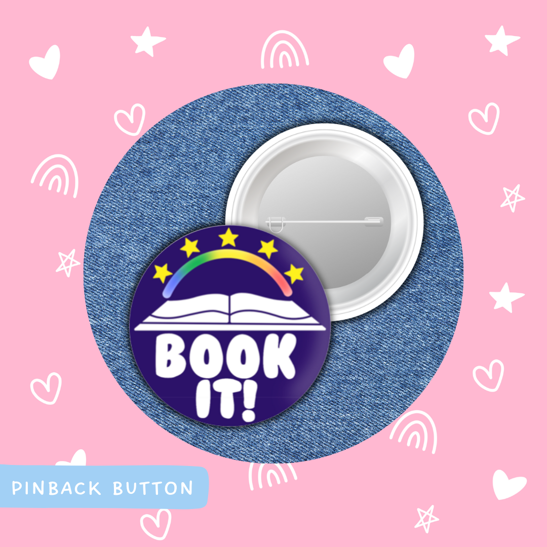 Book it | Pin Back Button