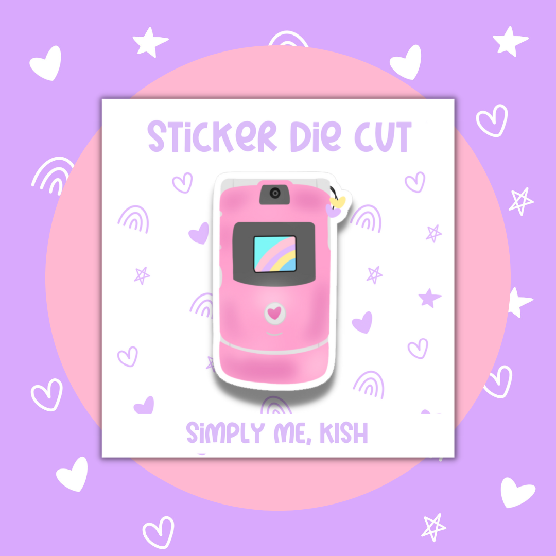 Retro Cellphone Sticker Die Cut