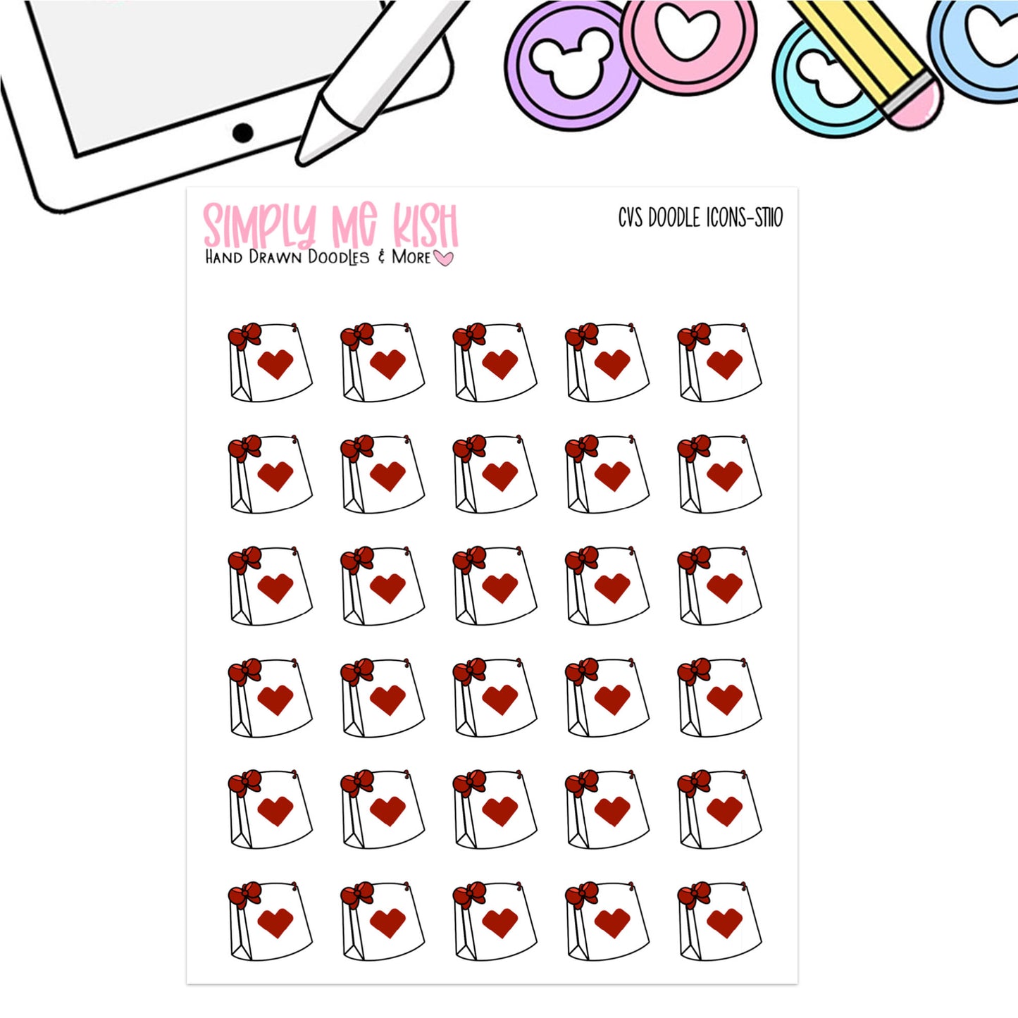 CVS | Shopping Bag | Doodle | Icon Stickers