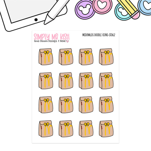 McDonald's Takeout Doodle Icon Stickers