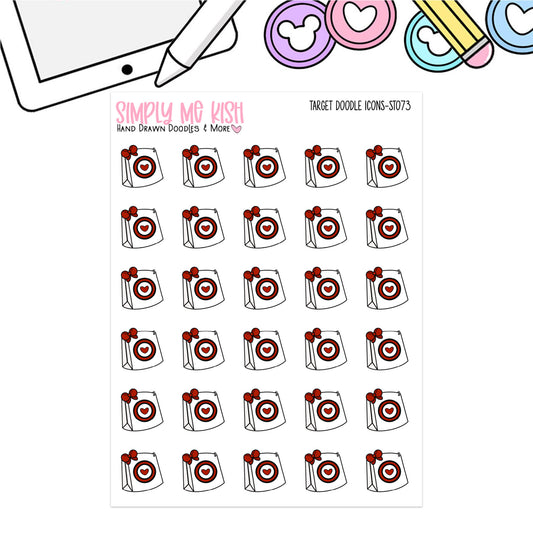 Target Shopping Bag Doodle Icon Stickers