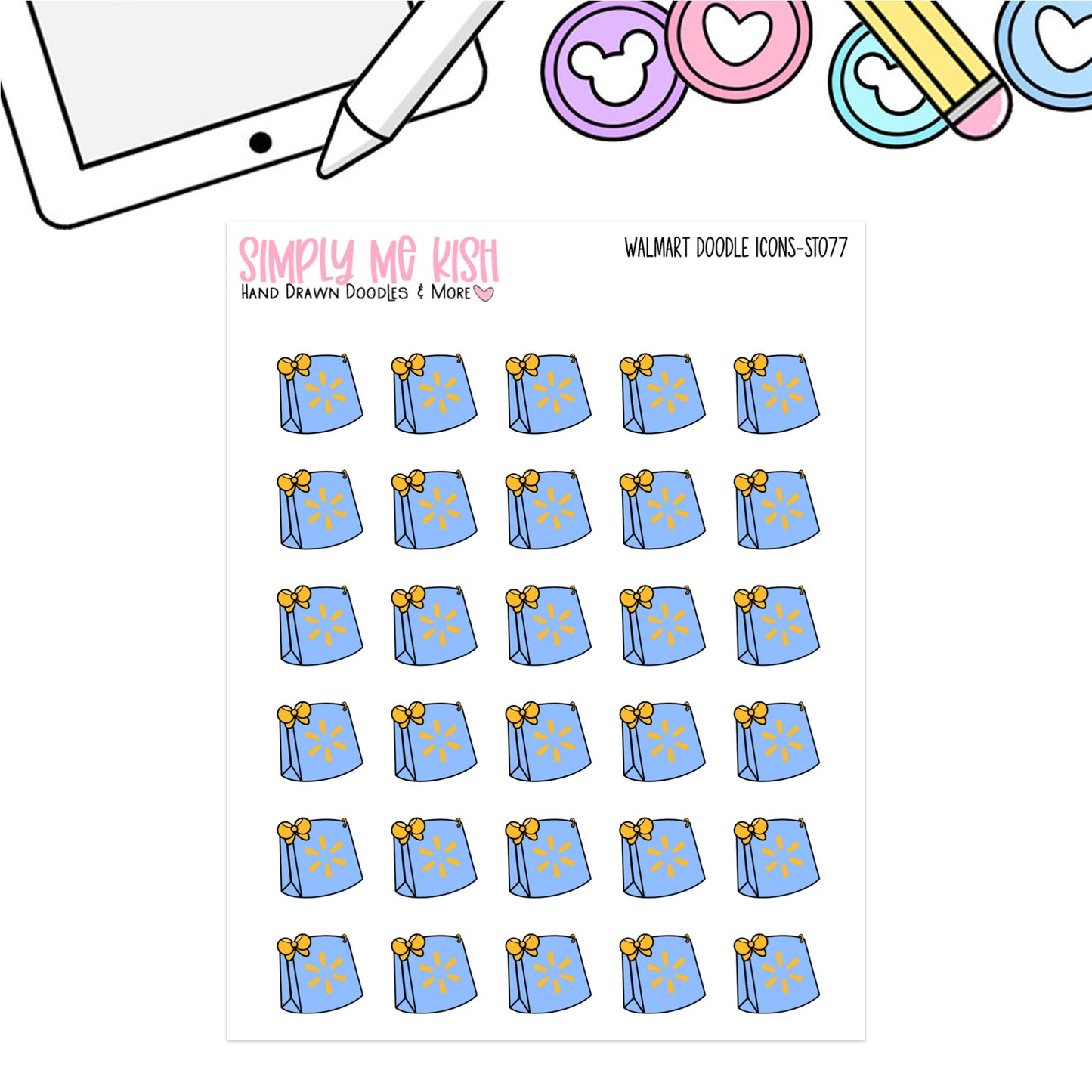 Wal-Mart |Shopping Bag | Doodle | Icon Stickers
